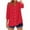 Red, variant on Annhoo Plus Size Tops for Women V Neck Block Color Print Button Down Tunic 3/4 Sleeve Shirts Trendy Clothes