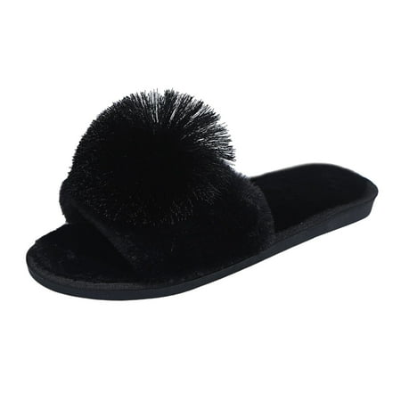 

Youmylove Women Slide Slippers All Season Fashion Furry Warm Slippers Ladies Casual Flat Slip On Shoes Leisure Comfort Cozy Daily Walking