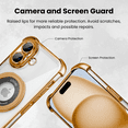 thumbnail image 5 of Entronix Magnetic Clear Case for iPhone 17, Built-in Kickstand Ring Shockproof Bumper, Gold, 5 of 6