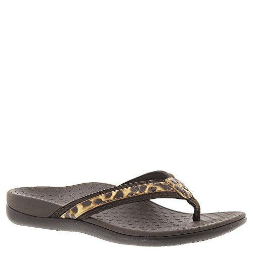 Vionic by Orthaheel Tide II Brown Leopard Leather Mesh Thong