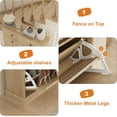 thumbnail image 5 of Fluted Shoe Storage Cabinet with 2 Flip Drawers & Top Drawer, 42" Tall Narrow Shoe Organizer, Curved Profile Design, Wooden Shoe Rack for Entryway, Hallway - Natural Oak, 5 of 7