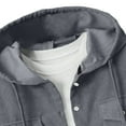 thumbnail image 3 of Wancir Men's & Boys Hooded Corduroy Shirts Jacket Long Sleeve Button Down Shirt Jacket, 3 of 8