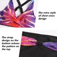 thumbnail image 4 of LAICAIW Womens Two Piece Swimsuits Wrap Front Bikini High Waisted Bottom Tummy Control Bathing Suits Vintage Print Swimwear, 4 of 7