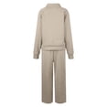 thumbnail image 6 of Letdown Plus Size Womens Lounge Set 2 Piece Outfits Oversized Pajama Set Long Sleeve Turtleneck Sweatshirt and Wide Leg Joggers with Pockets (Beige,L), 6 of 6