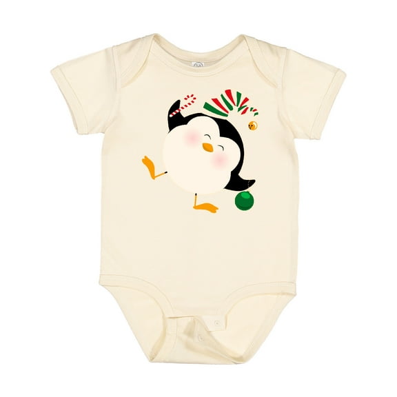 Inktastic Happy Christmas Penguin Boys or Girls Baby Bodysuit