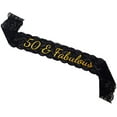 thumbnail image 2 of 50 & Fabulous Lace Sash - 50th Birthday Sash (Black), 2 of 5