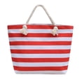 thumbnail image 2 of Large Capacity Casual Shoulder Bag, Thickened Canvas Design, Washable Striped Handbag and Reusable Travel Purse Organizer, 2 of 9