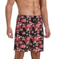 thumbnail image 2 of Wukai Rose Flowers Men’s Short Pajama Pants With Pockets Soft Sleep Pj Shorts for Men-Small, 2 of 6