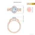 thumbnail image 5 of ANGARA Natural Oval 1 ct Aquamarine Twisted Vine Ring with Diamond Halo in 14K Rose Gold for Women (Size-8x6mm) | March Birthstone, Anniversary, Jewelry Gift for Women | Natural Aquamarine Ring, 5 of 9