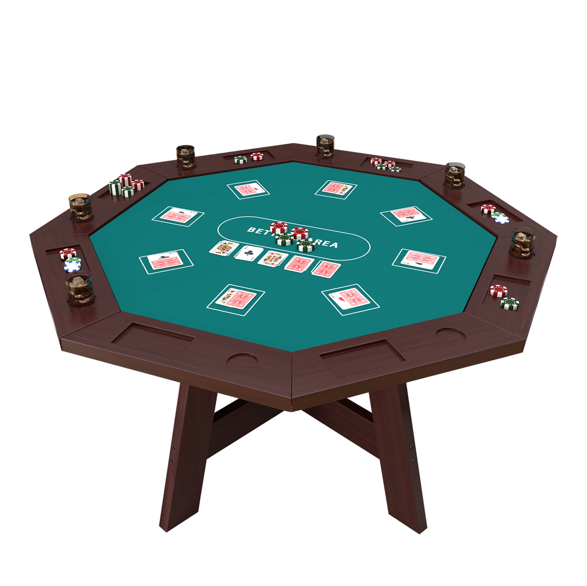 Avocahom Hexagon Solid Wood Game Table for 4-6 Players, Removable