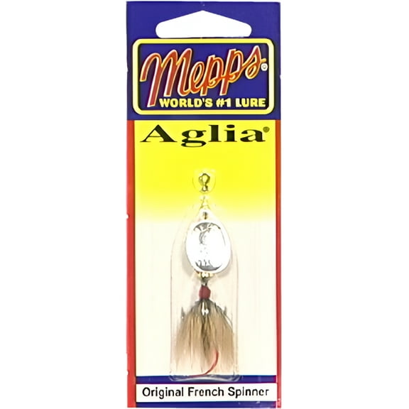 Mepps Dressed Aglia Inline Spinner, Silver and Brown, 1/8 oz
