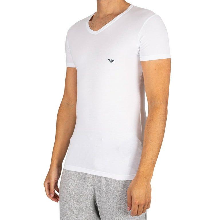 Armani white v neck t shirt clearance