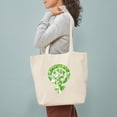 thumbnail image 3 of CafePress - Feminist Symbol Green Leaves Tote Bag - Unisex Canvas Tote Bag, Beige, 1-Piece, 3 of 7