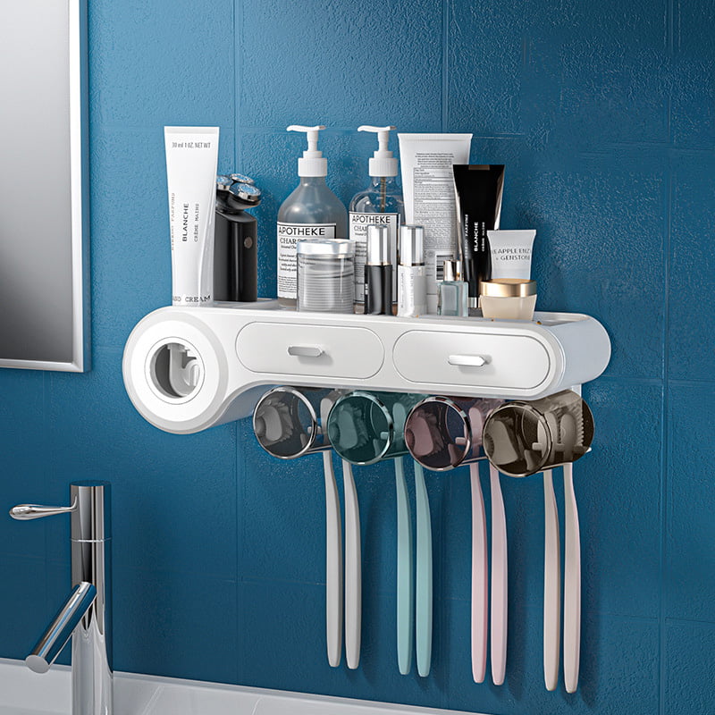 Toothbrush Holder Bathroom Organizer Toothbrush Multi-functional Storage Rack 