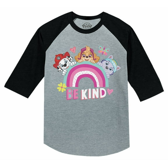 Paw Patrol Shirt Toddler Girls Skye Everest Nickelodeon Shirt Pawsome Raglan Tee Dark Gray 5/6