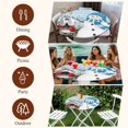 thumbnail image 7 of Blue Snowman Christmas Round Tablecloth, Fitted Table Cover with Elastic for 45"-54" Round Tables, Xmas Snowflake Birds Berry Winter Table Cloth Outdoor Indoor Dinning Party Waterproof Tablecloths, 7 of 7
