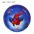 thumbnail image 1 of Spiderman Birthday Decorations Disposable Tableware Set Spider-Man Balloons Banner Backdrop Party Event Supplies For Kids 10pcs 9inch plates Other, 1 of 6