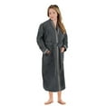 thumbnail image 2 of Unisex Cotton Terry Kimono Bathrobe with Embroidery All-Season Robe, SM, Grey-Stone, 2 of 12