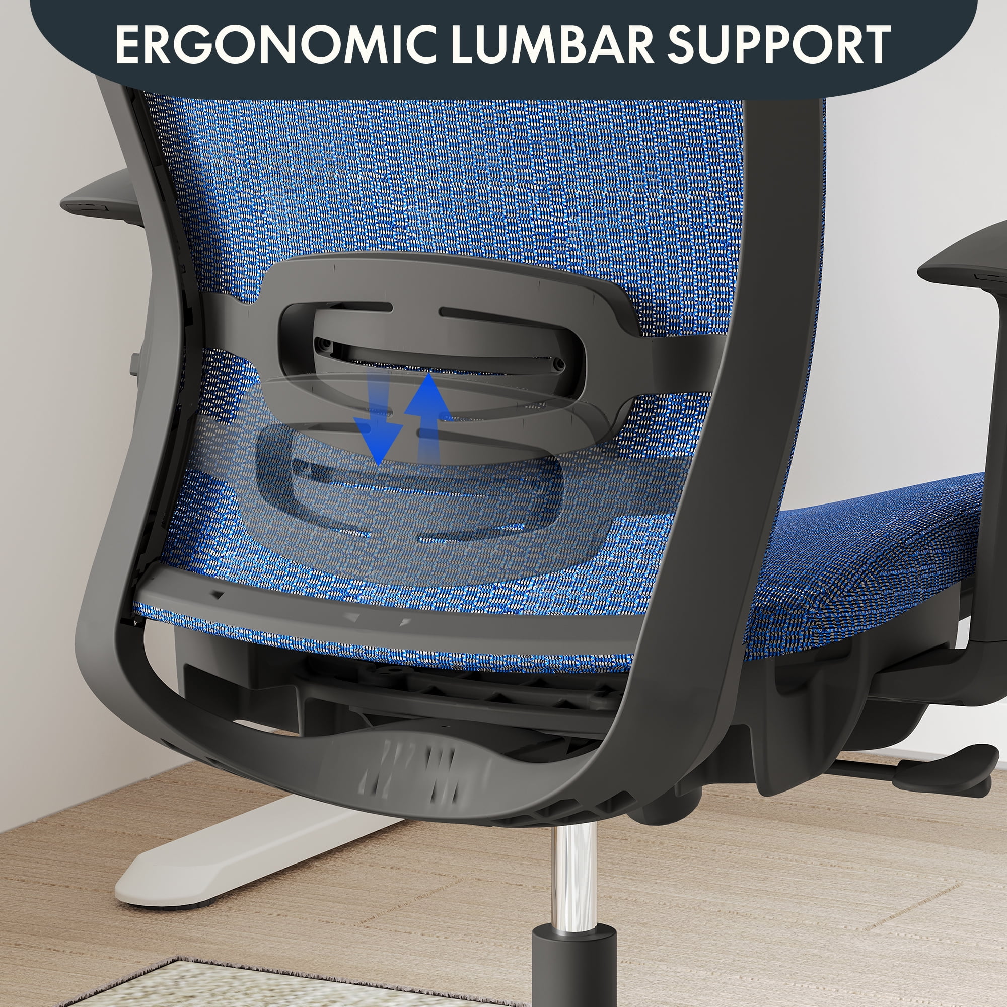 FLEXISPOT Ergonomic Office Chair Height Adjustable Computer Chair Home  Office Desk Chairs with Wheels Adjustable Headrest Armrests Blue