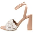 thumbnail image 2 of Journee Womens Dua Pearl Accents Block Heel Sandals, 2 of 8