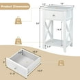 thumbnail image 5 of Costway Nightstand Sofa Side End Table with Drawer & Shelf Bedroom Furniture White, 5 of 9