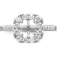 thumbnail image 4 of 14K White Gold 14Kw Ascher Halo Diamond Semi-Mount Engagement Ring (Size 7) Made In India rm2060e-150-waa, 4 of 5