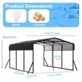 thumbnail image 4 of Sylviera 10x15ft Heavy-Duty Metal Carport, Outdoor Car Port Canopy with Reinforced Iron Frame, All-Weather Shelter for Cars, Trucks & Boats, Easy Assembly, 4 of 9