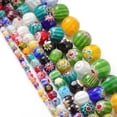 thumbnail image 2 of U8MO Mixed 4/6/8/10/12/14mm Round Millefiori Lampwork Glass Loose Beads Lot-12mm 10pcs, 2 of 5