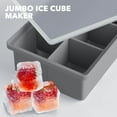 thumbnail image 4 of Large Silicone Ice Cube Tray Molds with Lid, 2-Pack Easy-Release Ice Cube Trays for Freezer, Stackable Whiskey Ice Cube Mold Maker, Square Large Ice Cubes for Cocktails Bourbon & Drinks, 4 of 5
