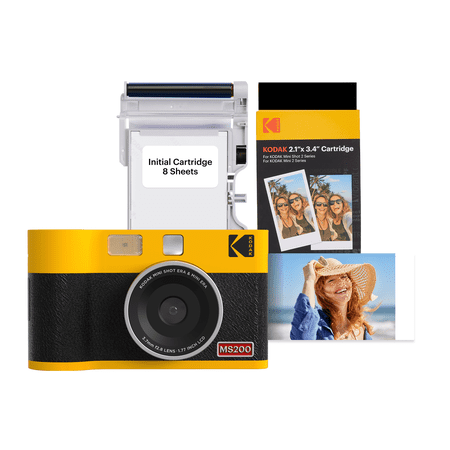 Kodak Mini Shot 2 ERA 2-in-1 instant camera-printer cartridge bundle 2.1×3.4 inches yellow (camera + 38 sheets)