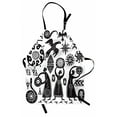 thumbnail image 1 of Primitive Apron Dancing Shaman Eagle Sun Snake Figure Prehistoric Cave Drawing Tribal Folk Theme, Unisex Kitchen Bib Apron with Adjustable Neck for Cooking Baking Gardening, Black White, by Ambesonne, 1 of 3