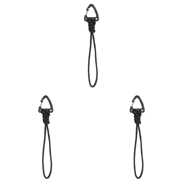 Gancho de cordón trenzado de cuerda de paraguas de 7 núcleos para hombres/mujeres (triángulo largo) negro