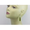 thumbnail image 2 of Dark Green Simulated Peridot Earrings Long Faceted Teardrops 2 Inch Sterling Silver Drops Spyglass Designs, 2 of 5