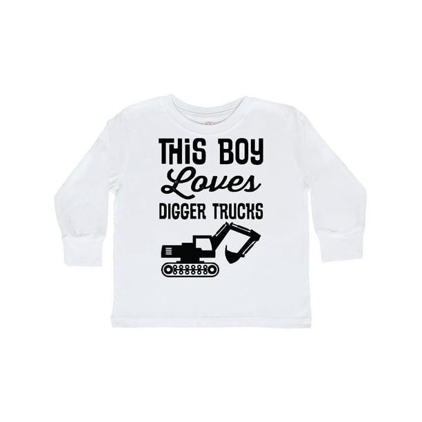 INKtastic - This Boy Loves Digger Trucks Construction Toddler Long ...
