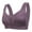 Purple, variant on ,Zipper Front Sports Bras for Women No Underwire Comfortable Bralettes Ladies Wireless Soft Supportive Lace Wide Straps Thin Breathable Bra for Yoga Gym Running Purple 48