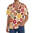 thumbnail image 3 of Xecao offers the Donut for Men's Casual Short-sleeved Shirt, a button-up collared shirt with a pocket, perfect for beach vacations and yacht travel in the 3X-Large size., 3 of 7
