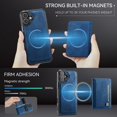 thumbnail image 6 of Decase Premium Magnetic Detachable Wallet Case for iPhone 16 Plus,Shock-Absorbent, Anti-Scratch PU Leather+TPU Bumper Cover, Slim & Rugged, with Credit Card Slots, Fits Mag-Safe Car Mount,Blue, 6 of 9