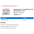 thumbnail image 2 of Head Gasket Set - Compatible with 1987 Chevy R20 5.7L V8, 2 of 2