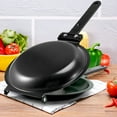 thumbnail image 2 of Frying Pan,Double Side Pan Non-Stick Flip Folding BBQ Stable and Cooking Tool for Home Kitchen, 2 of 6