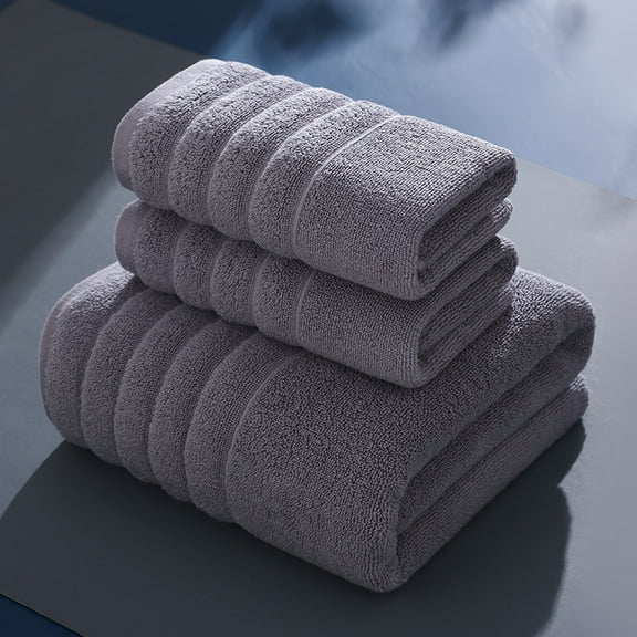 Namzi 2 Pcs Washcloths, Grey 75x35cm- Cotton Soft Absorbent Towels for Bathroom Set, Ideal for Daily Cleansing