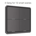 thumbnail image 1 of Mistaha Wireless Scene Switch Push Button Smart Switch Wall Panel Battery Powered Tuya/ Smart Life APP Remote Control for Smart Home Devices(ZigBee Hub Required), Grey 4 Gang, 1 of 8