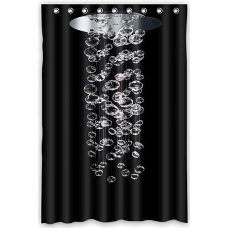 

ZHANZZK Chandeliers black Shower Curtain Polyester Fabric Bathroom Decorative Curtain Size 48x72 Inches