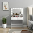thumbnail image 2 of HOMCOM Vanity Table with LED Mirror, Makeup Desk with 2 Drawers, White, 2 of 10