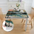 thumbnail image 2 of Acheng Birds Trees Lake Square Fitted Table Cloths 100% Polyester Fiber 52*52, 2 of 8