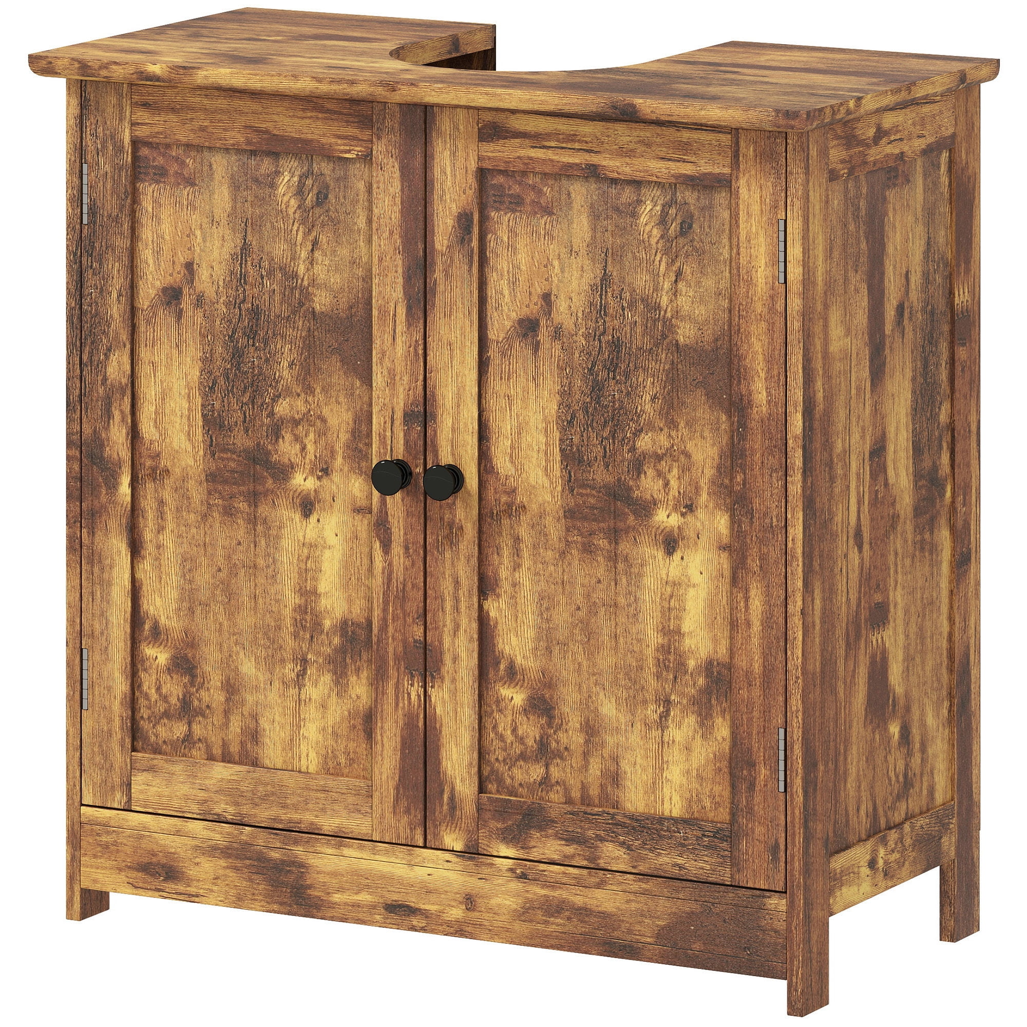 Bathroom Cabinet, Rustic Brown MDF Under Sink Vanity with Adjustable Shelf, 23.5 in L x 11.75 in W x 23.5 in H