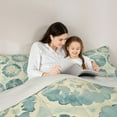 thumbnail image 5 of Feelyou Ink Flower Floral Bedding Comforter Set, Retro Green Watercolor Twin Comforter Sets, Teens Adult Women Girl Reversible Bedding Set, Super Cozy Room Decor, 2pcs, 5 of 8