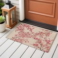 thumbnail image 4 of Peaches Branches Entryway Rug 2'x3'&nbsp; Non Slip Front Door Mats, Farmhouse Spring Botanical Pink Flowers Entrance Rugs Indoor Outdoor Carpet, Washable Floor Mats Small Area Rug for Bedroom Kitchen, 4 of 8