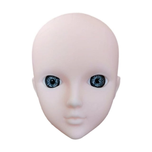 Cabeza de muñeca de maquillaje de práctica a escala 1/6 para muñecas articuladas de 30 cm, accesorios lisos. ojos grises