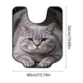 thumbnail image 4 of Ohmyroo U Shaped Toilet Mat, 19.7 x 15.7 In Absorbent Diatom Mud Floor Rug With Cat Design, 4 of 7