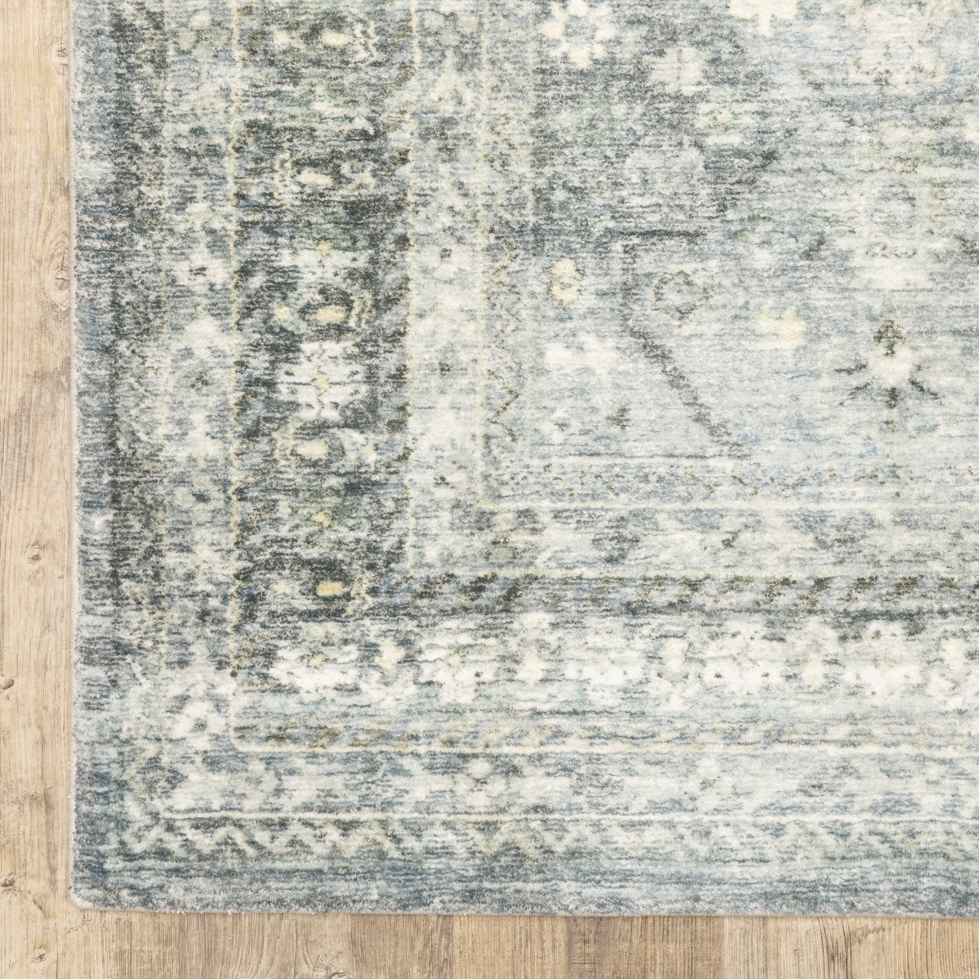 Avalon Home Silvana Distressed Floral Area Rug, 2' X 8' Runner, Blue/ Ivory